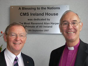 CMSI Director Ian Smith with the Archbishop of Armagh at the opening of CMSI's new premises.